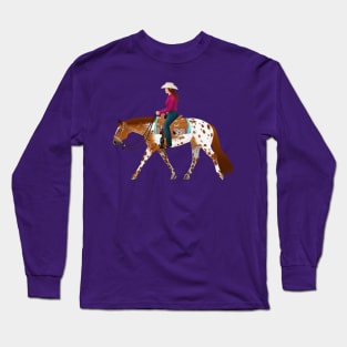 Flashy Appaloosa Western Pleasure Horse - Equine Rampaige Long Sleeve T-Shirt